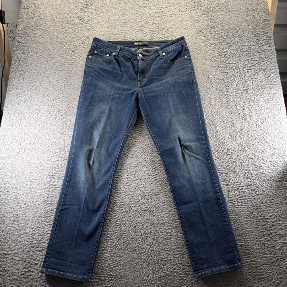 Levi's Jeans Womens 14 Blue Cotton Denim Skinny Mid-Rise Faded Stretch Workwear